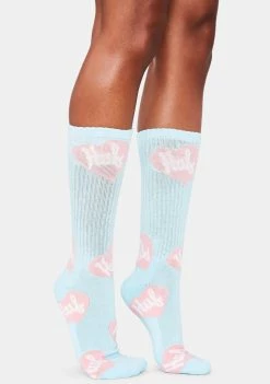 HUF Blue Plastic Hearts Crew Socks