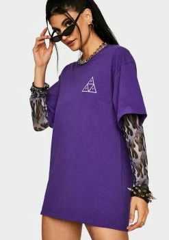 HUF Tops Grape Jungle Cat Triple Triangle Graphic Tee