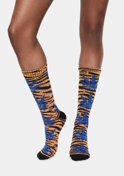 HUF Orange Animal Style Crew Socks