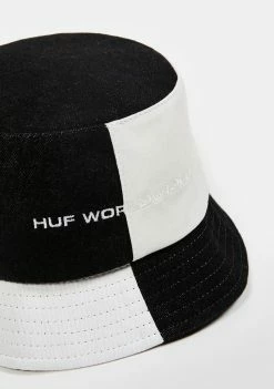 Budget ๐งจ HUF Hats Black Block Out Bucket Hat ๐ 9 HUF Hats Black Block Out Bucket Hat