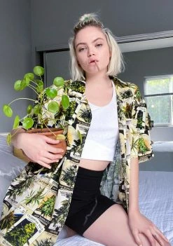 HUF Tops Green Thumb Button Up Shirt