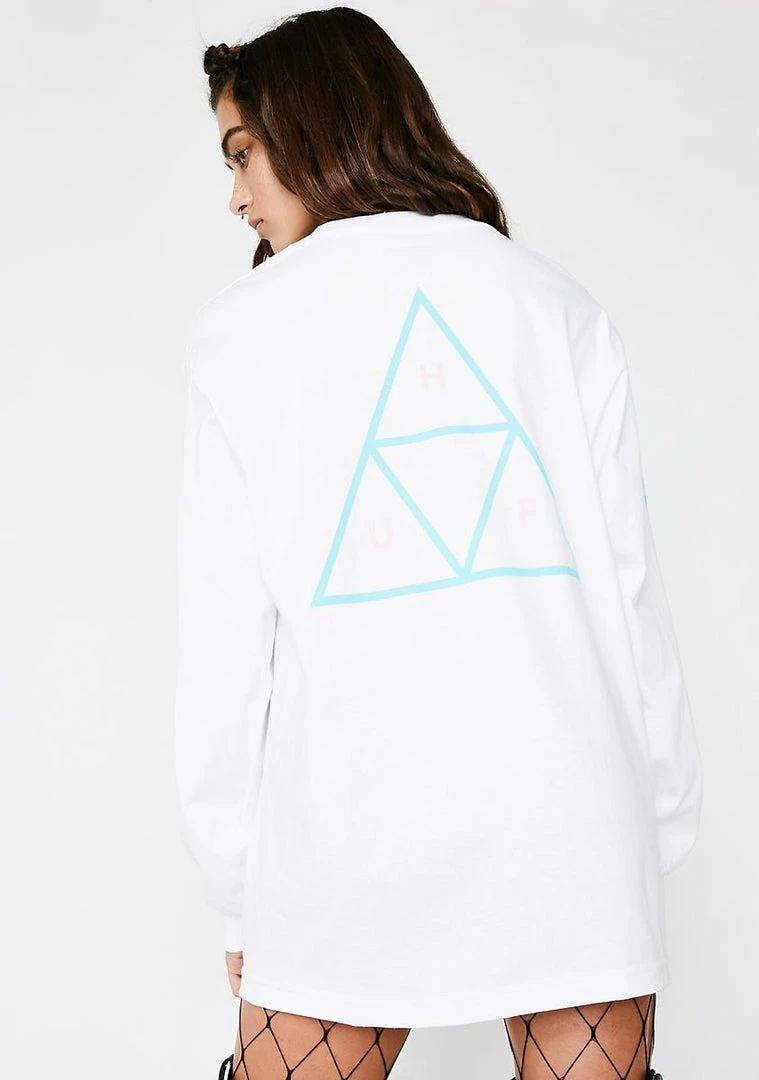 Best Sale ๐ HUF Triple Triangle Long Sleeve Tee Tops ๐ 3 HUF Triple Triangle Long Sleeve Tee Tops