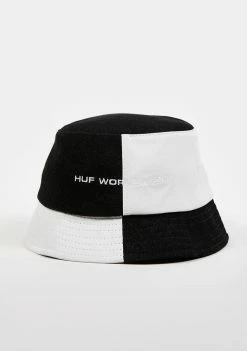 HUF Hats Black Block Out Bucket Hat