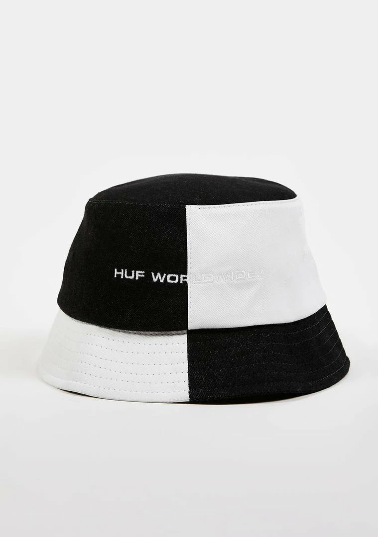 Budget ๐งจ HUF Hats Black Block Out Bucket Hat ๐ 4 HUF Hats Black Block Out Bucket Hat