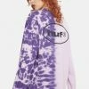 HUF Tops Ellis Violet Tie Dye Long Sleeve Graphic Tee