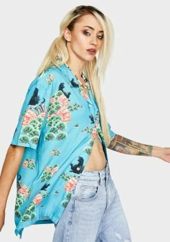 HUF Godzilla Resort Button Up Shirt Tops