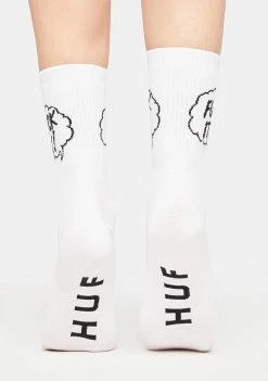 HUF White Fuck It 1/4 Socks
