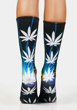HUF Noir Digital Plantlife Crew Socks