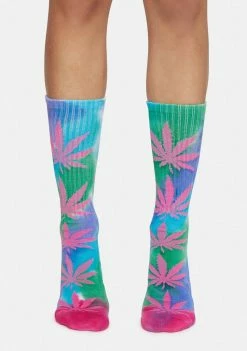 HUF Pink Drip Tie Dye Plantlife Socks