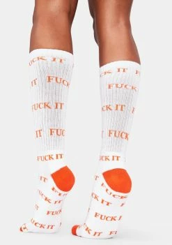 HUF Socks & Tights Orange Fuck It Crew Socks