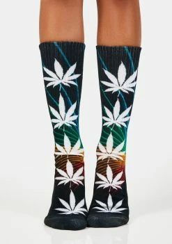 HUF Noir Digital Plantlife Crew Socks