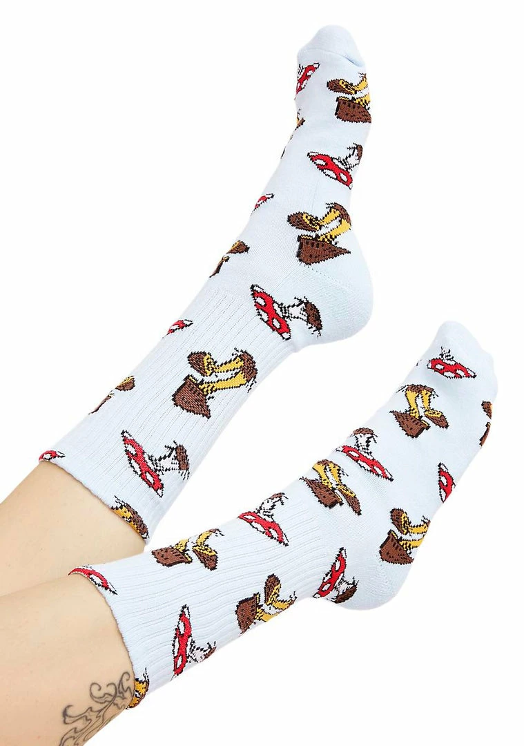Best deal ๐ HUF Mushroom Cap Crew ๐งฆ Socks ๐ 6 HUF Mushroom Cap Crew Socks
