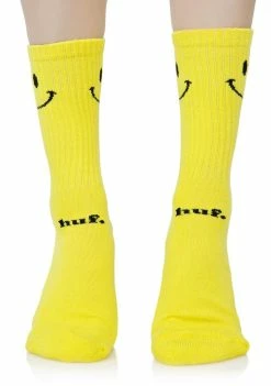 Buy 🥰 HUF Smiley Crew Sock 🧦 Socks & Tights 🛒 11 HUF Smiley Crew Sock Socks & Tights