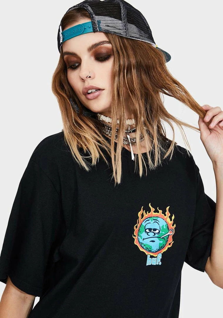 Best Pirce ❤️ HUF Tops Sick Sad World Graphic Tee ⌛ 4 HUF Tops Sick Sad World Graphic Tee