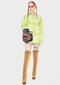 HUF Safety Green Classic H Watercolor Long Sleeve Tee