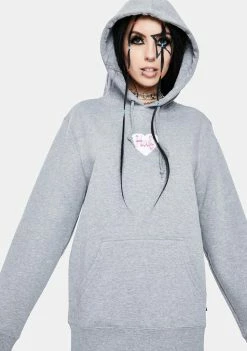 HUF Heather Grey Plastic Heart Pullover Hoodie