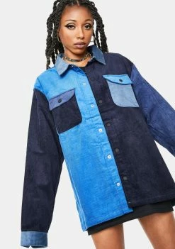 HUF Blue Cord Block Overshirt Tops