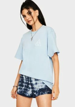 HUF Light Blue Botanical Garden Triple Triangle Graphic Tee