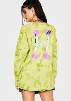 HUF Safety Green Classic H Watercolor Long Sleeve Tee