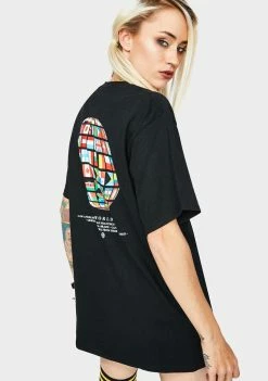 HUF Black Global Wave Graphic Tee