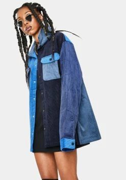 HUF Blue Cord Block Overshirt Tops