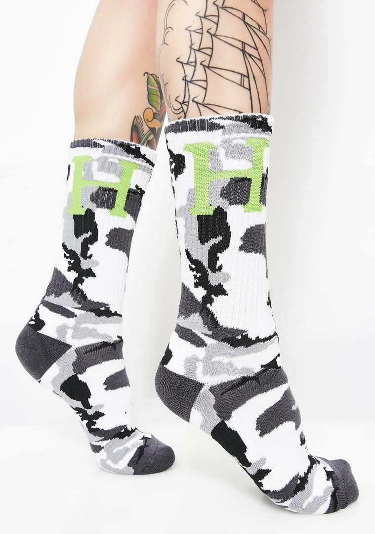 Hot Sale 𧨠HUF Camo Classic H 𧦠Socks 𧦠Socks & Tights ⨠3 HUF Camo Classic H Socks Socks & Tights