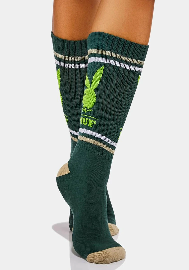 New ๐งจ HUF Playboy Green Rabbit Head Crew ๐งฆ Socks ๐งฆ Socks & Tights ๐ 4 HUF Playboy Green Rabbit Head Crew Socks Socks & Tights