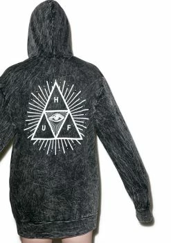 HUF Third Eye Acid Wash Pullover Hoodie Outerwear