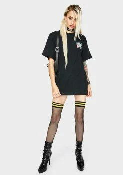 HUF Black Global Wave Graphic Tee