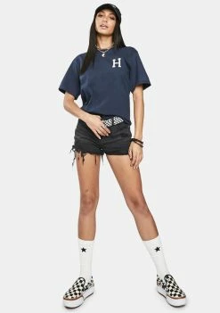 HUF French Navy Global Trip Classic H Graphic Tee