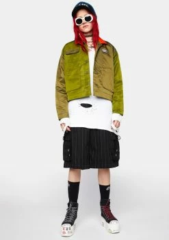 HUF Olive Flight Crop Jacket Outerwear