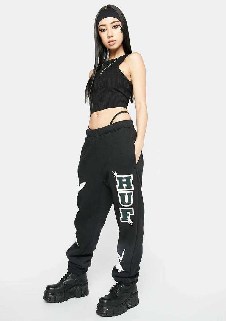 Cheap π₯ HUF Playboy Rabbit Head Fleece Sweatpants Bottoms π 5 HUF Playboy Rabbit Head Fleece Sweatpants Bottoms