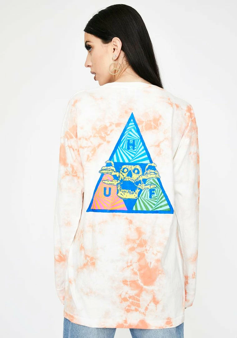 Flash Sale βοΈ HUF Acid Skull Long Sleeve Tee Tops 𧨠3 HUF Acid Skull Long Sleeve Tee Tops