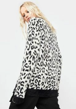 HUF Snow Leopard Cardigan Sweater Tops