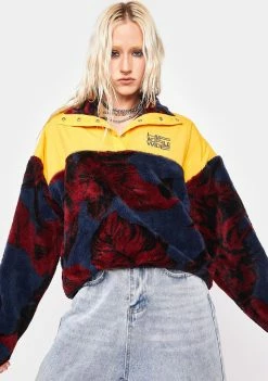 HUF Navy Sativa Sherpa Fleece Pullover