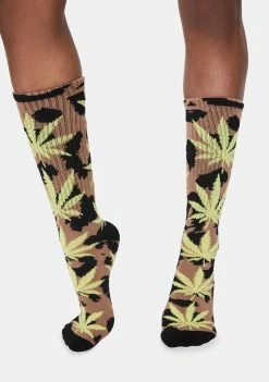 HUF Tan Animal Style Crew Socks