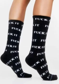 HUF Black Fuck It Crew Socks