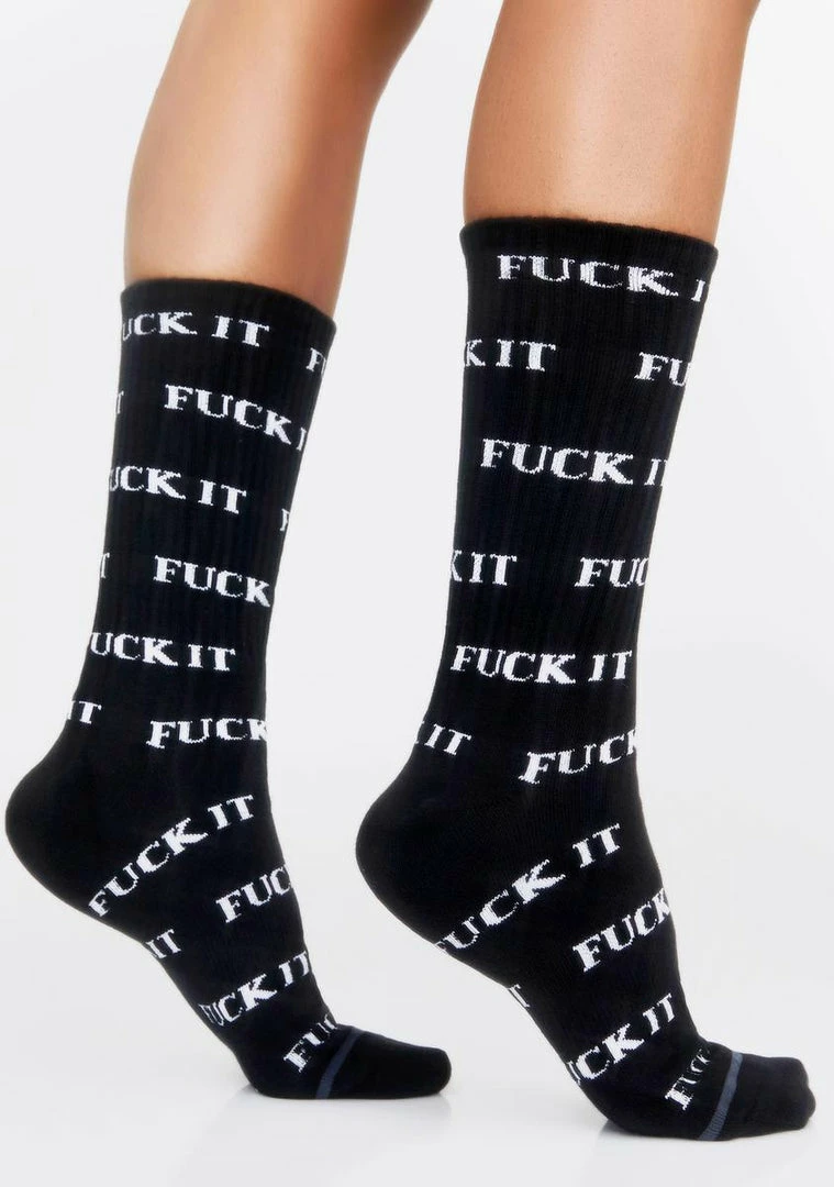 New ๐ HUF Black Fuck It Crew ๐งฆ Socks ๐ 3 HUF Black Fuck It Crew Socks
