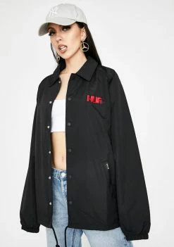 Outerwear Black Huf The Magic Dragon Coach Jacket