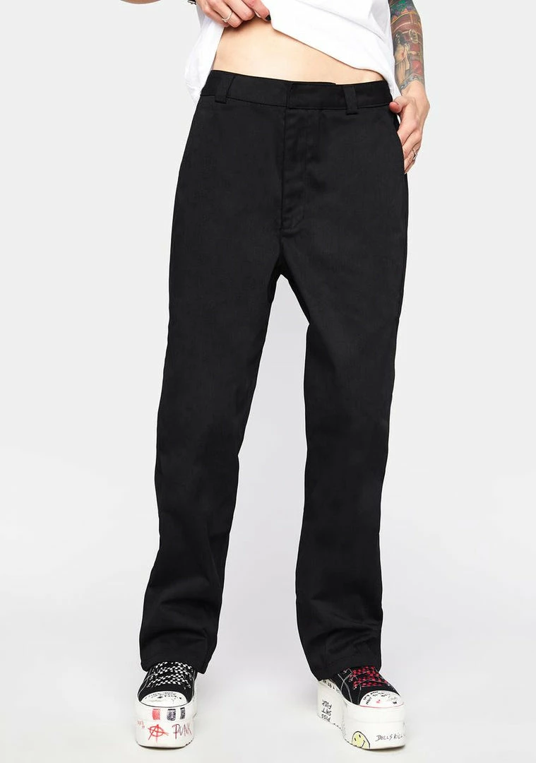 Hot Sale 😍 HUF Trousers Black 👩 Women's Skate Pants ❤️ 3 HUF Trousers Black Women's Skate Pants