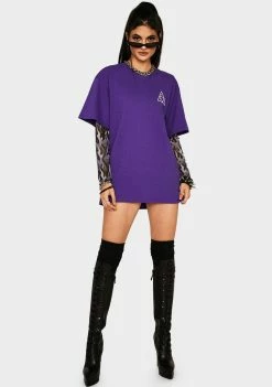 HUF Tops Grape Jungle Cat Triple Triangle Graphic Tee