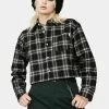 HUF Tops Cropped Flannel Shirt