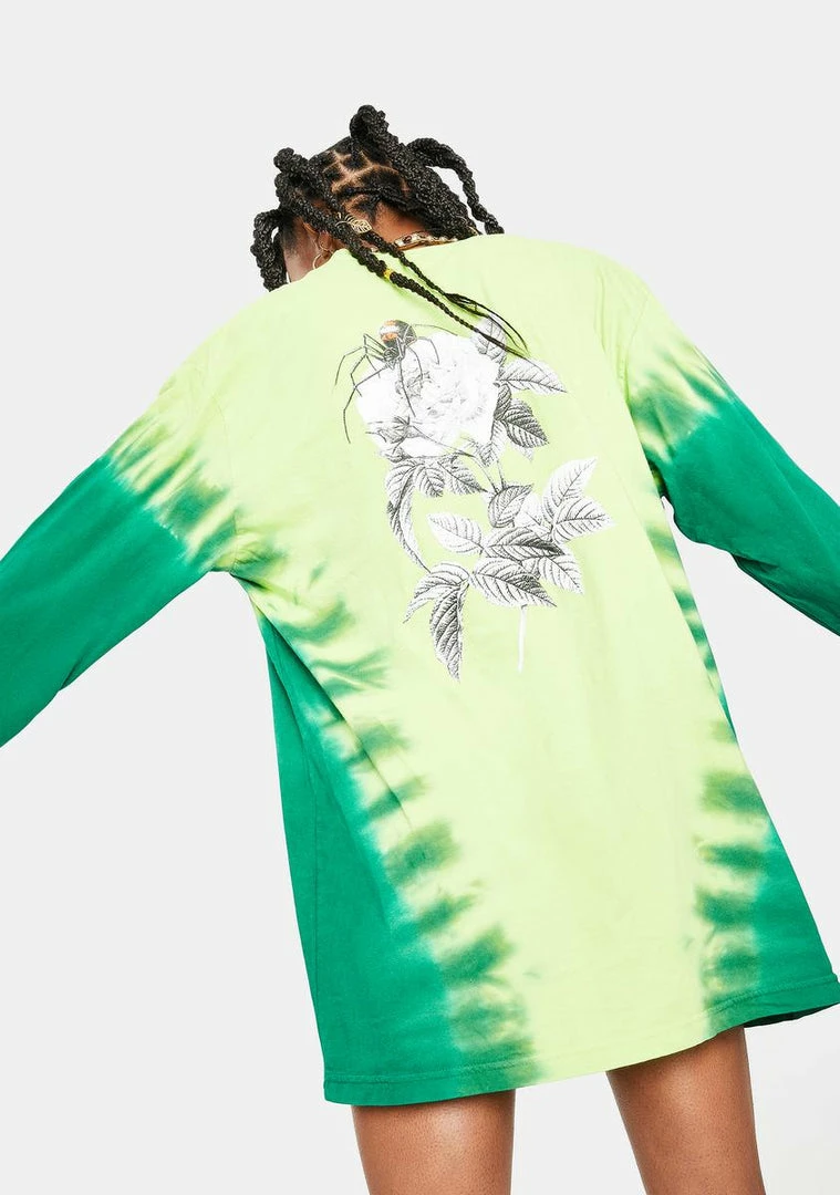 Brand new π HUF Bio Lime Widow Long Sleeve Graphic Tee Tops π 3 HUF Bio Lime Widow Long Sleeve Graphic Tee Tops