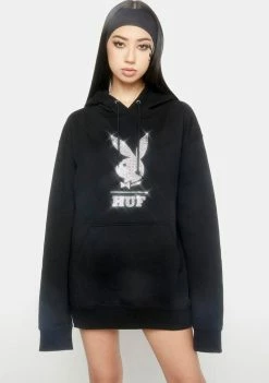 HUF Tops Playboy Rhinestone Pullover Hoodie