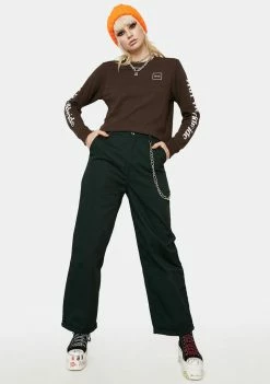 HUF Tops Domestic Long Sleeve Cropped Tee