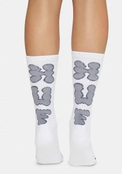 Discount 🤩 White Huf N Puff Buddy 🧦 Socks 🧦 Socks & Tights ✔️ 7 White Huf N Puff Buddy Socks Socks & Tights