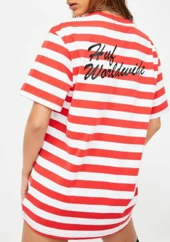 HUF Striped Betty Boop Graphic Tee Tops