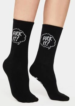 HUF Black Fuck It 1/4 Socks