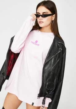 HUF X Trojan Pleasure Pack Pink Long Sleeve Tee