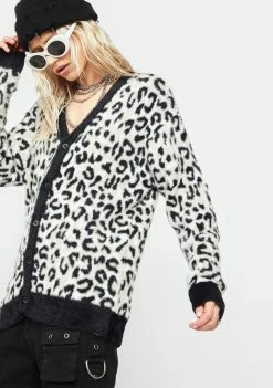 HUF Snow Leopard Cardigan Sweater Tops